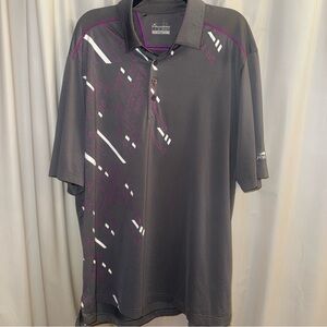 Under Armour Gray Polo with Purple Accents Loose Fit